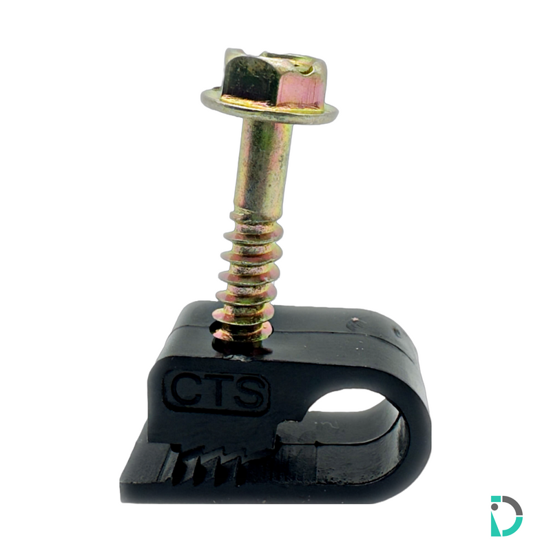 Load image into Gallery viewer, 1/4" Tubing Clips with Self-Tapping Screw - Black - 25 Pack