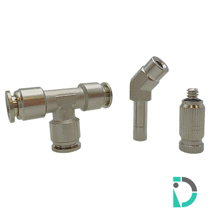 Load image into Gallery viewer, Nonfiltered Slimline Misting Nozzle with 45 Degree Adapter and Tee
