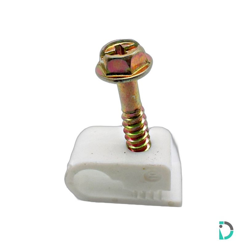 Load image into Gallery viewer, 1/4" Tubing Clips with Self-Tapping Screw - White - 25 Pack