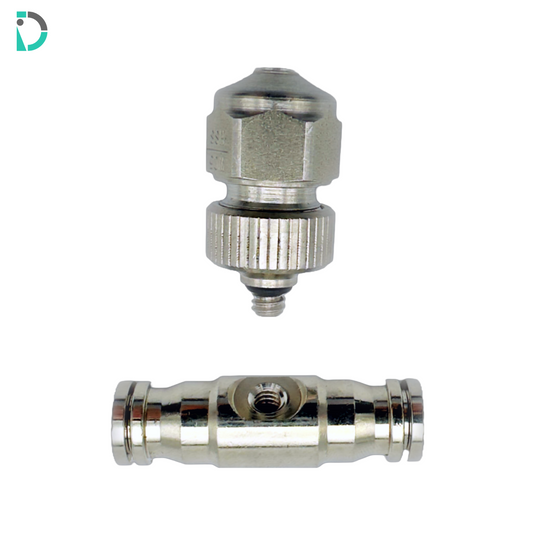 Tapped Straight Union Push-In Fitting - 1/4" with 10-24 Tapped Thread for misting systems