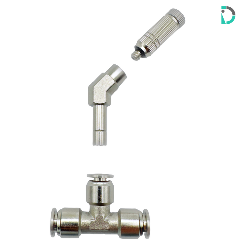 Load image into Gallery viewer, Filtered Slimline Misting Nozzle with 45 Degree Adapter and Tee