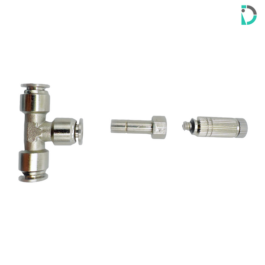 Filtered Slimline Misting Nozzle with Straight Adapter and Tee